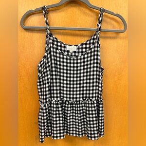 Mud Pie gingham Black and White top
